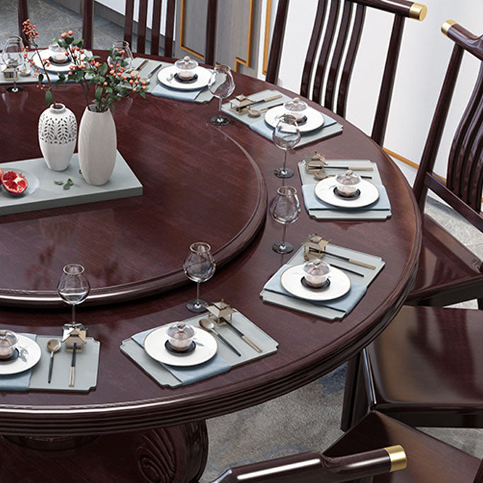 Wood Pedestal Dining Table Turntable Dining Table for Dining Room