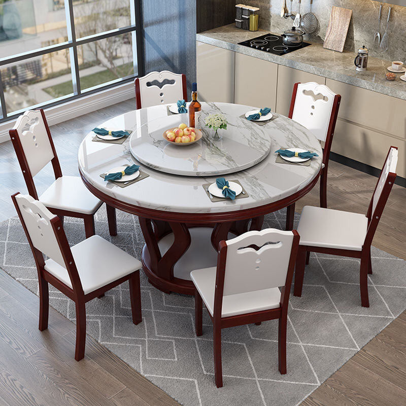 Solid Wood Base Table Convertible Dining Table for Kitchen Dining Room