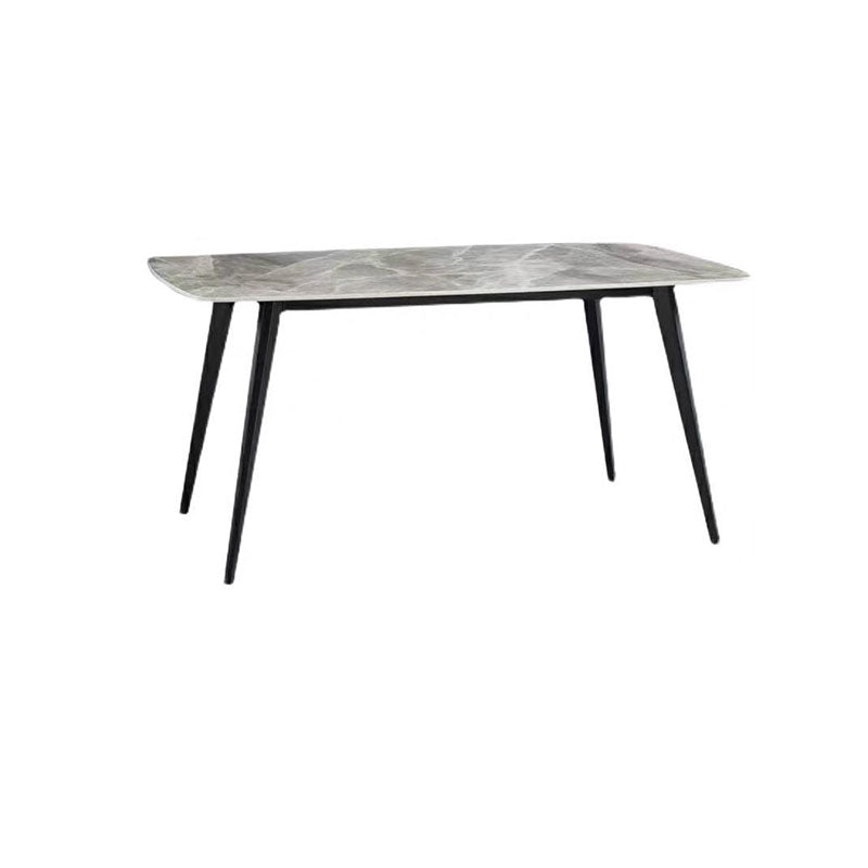 Metal Base Table Sintered Stone Top Dining Table for Kitchen