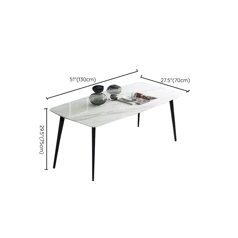 Metal Base Table Sintered Stone Top Dining Table for Kitchen