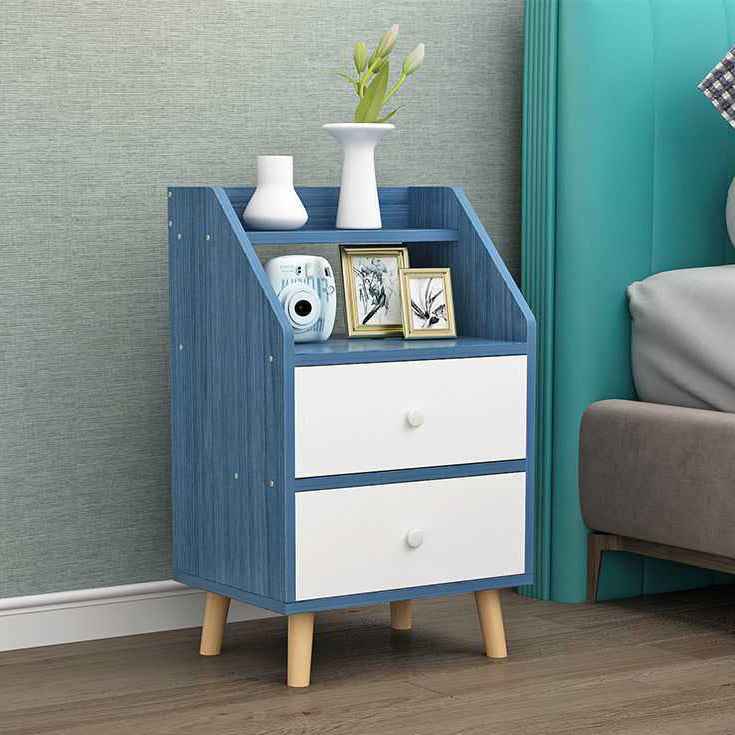 Open Storage Accent Table Nightstand Antique Finish Modern Bed Nightstand with Legs