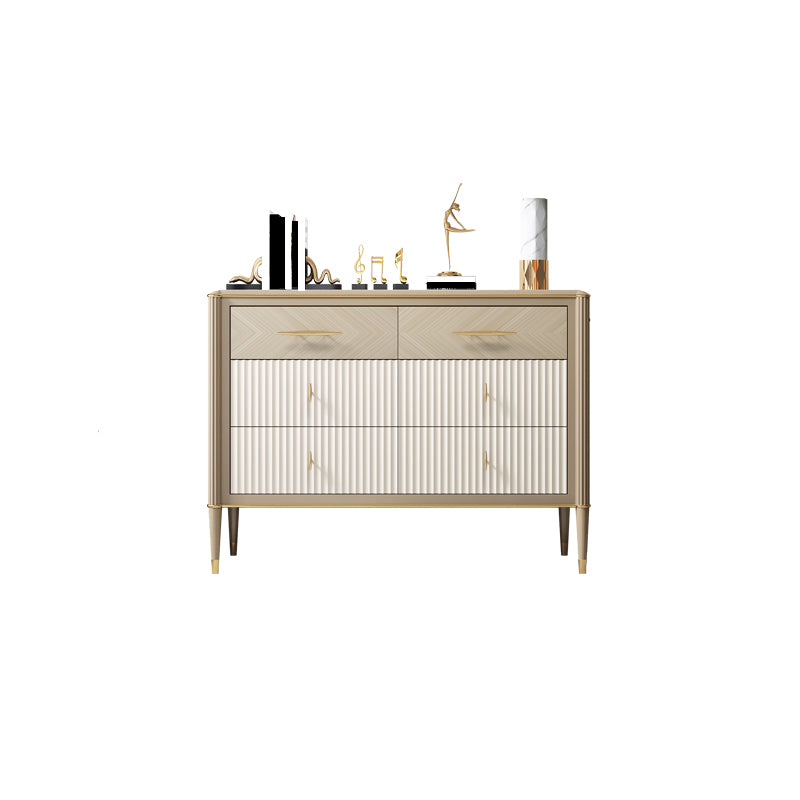 6 Drawers Dresser Classic Glam Stone Storage Chest Dresser , 15.6 Inch Width