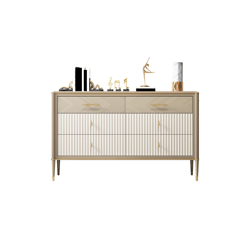 6 Drawers Dresser Classic Glam Stone Storage Chest Dresser , 15.6 Inch Width