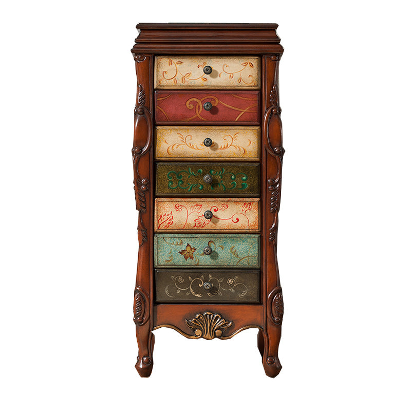 Classic Glam Storage Chest Solid Wood Storage Chest Dresser with 7 Drawers