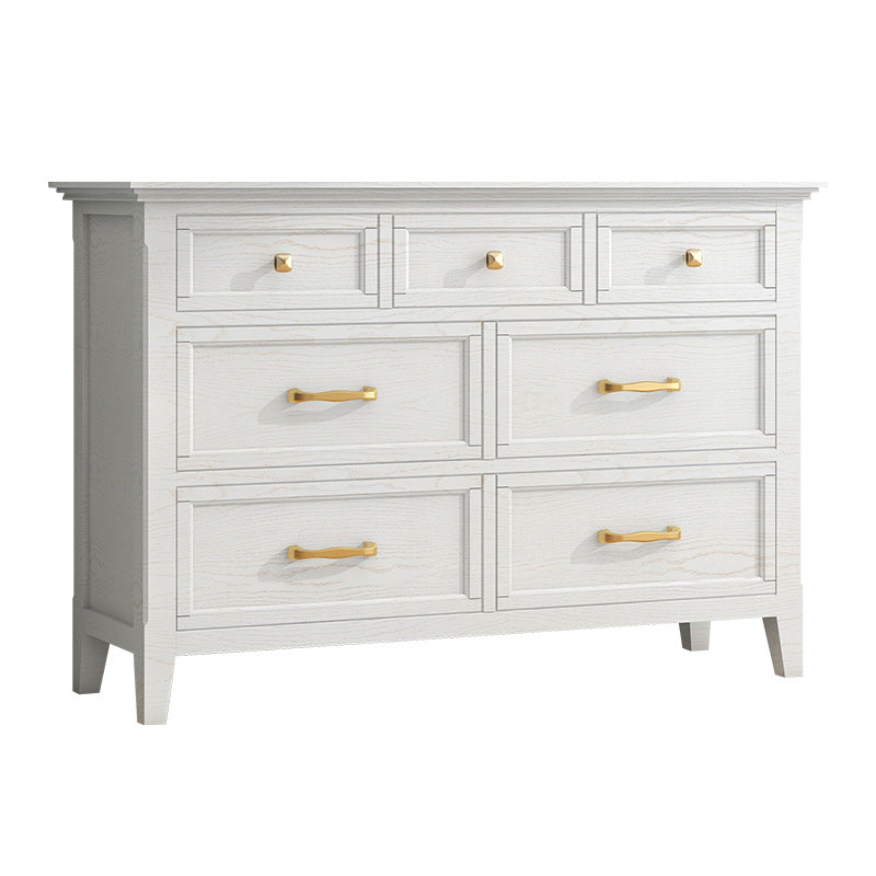 Solid Wood Storage Chest Glam Horizontal Dresser with Drawers