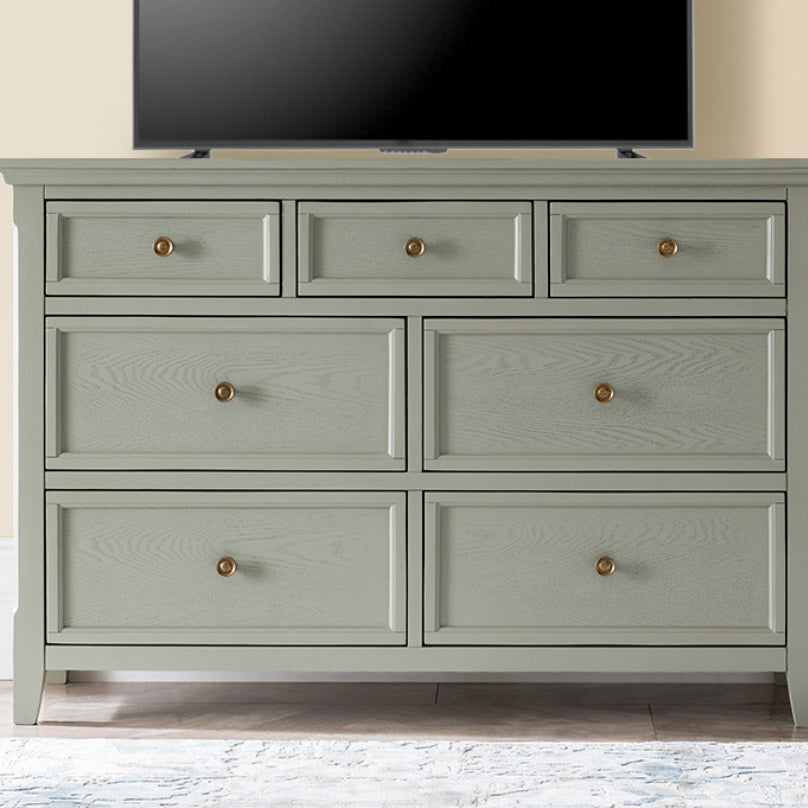 Solid Wood Storage Chest Glam Horizontal Dresser with Drawers