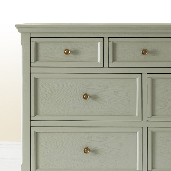 Solid Wood Storage Chest Glam Horizontal Dresser with Drawers