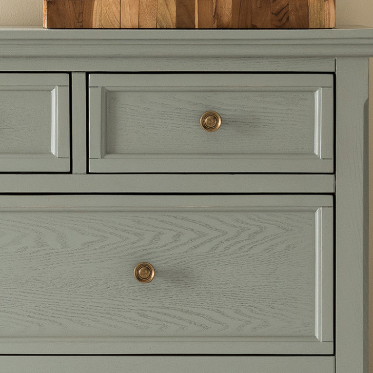 Solid Wood Storage Chest Glam Horizontal Dresser with Drawers