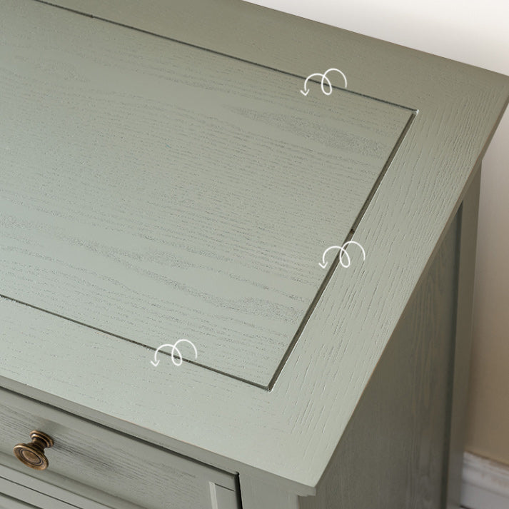 Solid Wood Storage Chest Glam Horizontal Dresser with Drawers