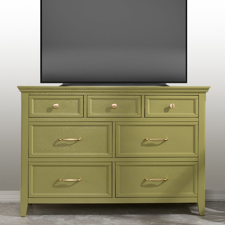 Rubber Wood Glam Dresser Horizontal Storage Chest without Mirror