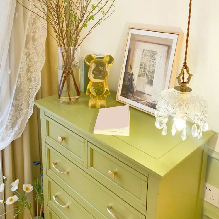 Rubber Wood Glam Dresser Horizontal Storage Chest without Mirror