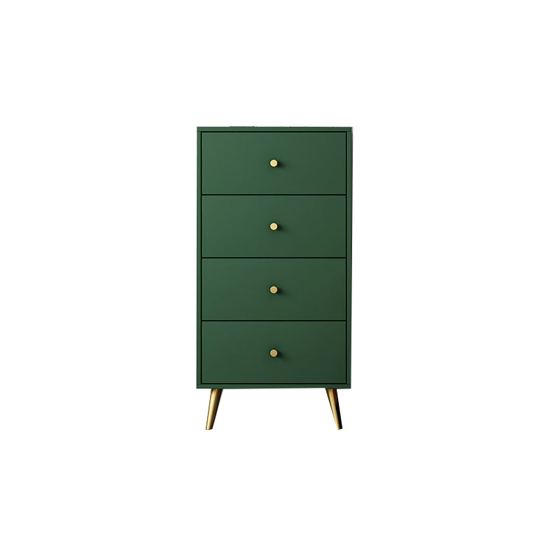 Vertical Glam Storage Chest Wooden Soft-Close Drawers Dresser with Metal Feet