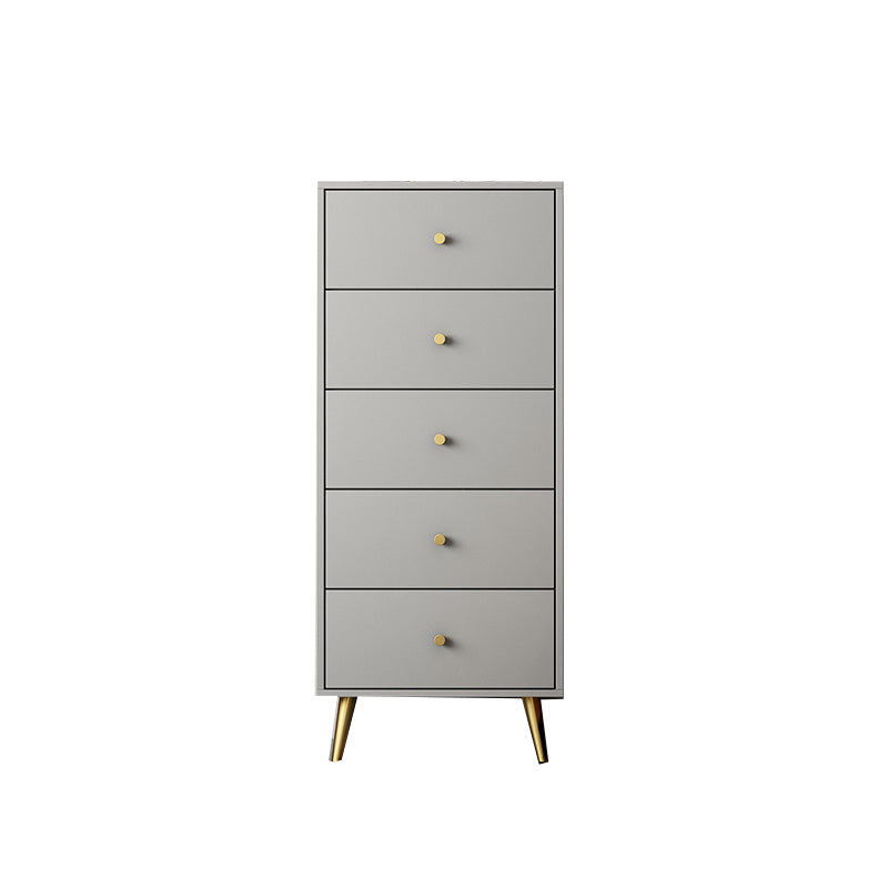 Vertical Glam Storage Chest Wooden Soft-Close Drawers Dresser with Metal Feet