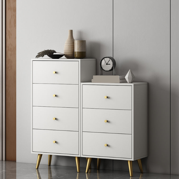 Vertical Glam Storage Chest Wooden Soft-Close Drawers Dresser with Metal Feet