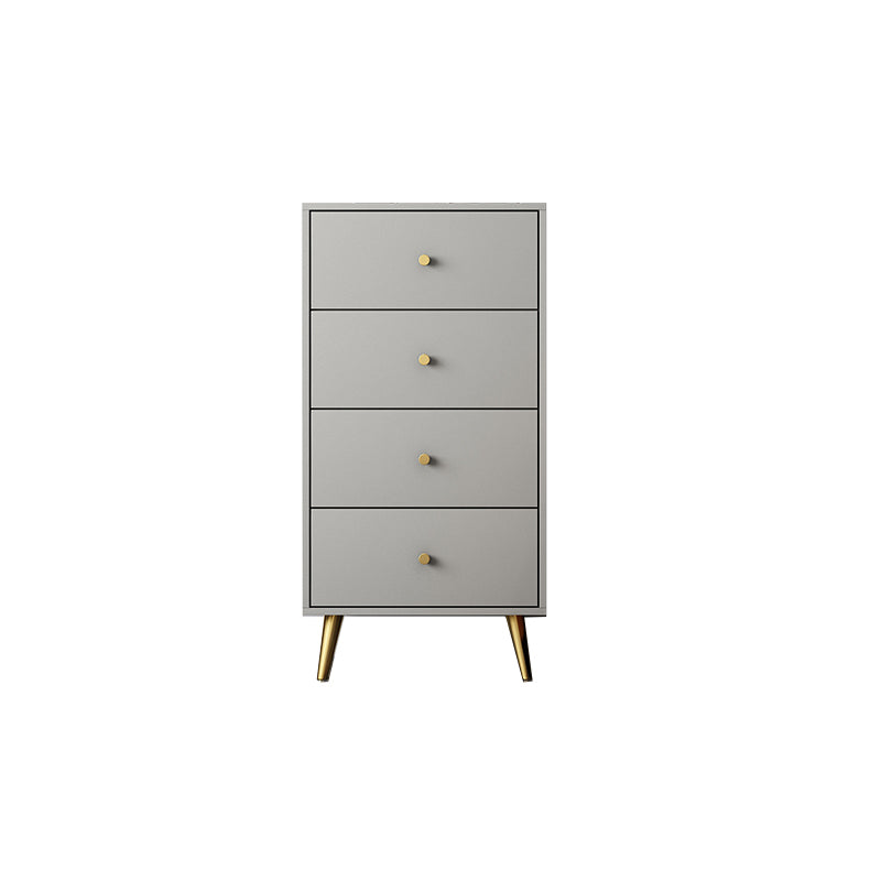 Vertical Glam Storage Chest Wooden Soft-Close Drawers Dresser with Metal Feet