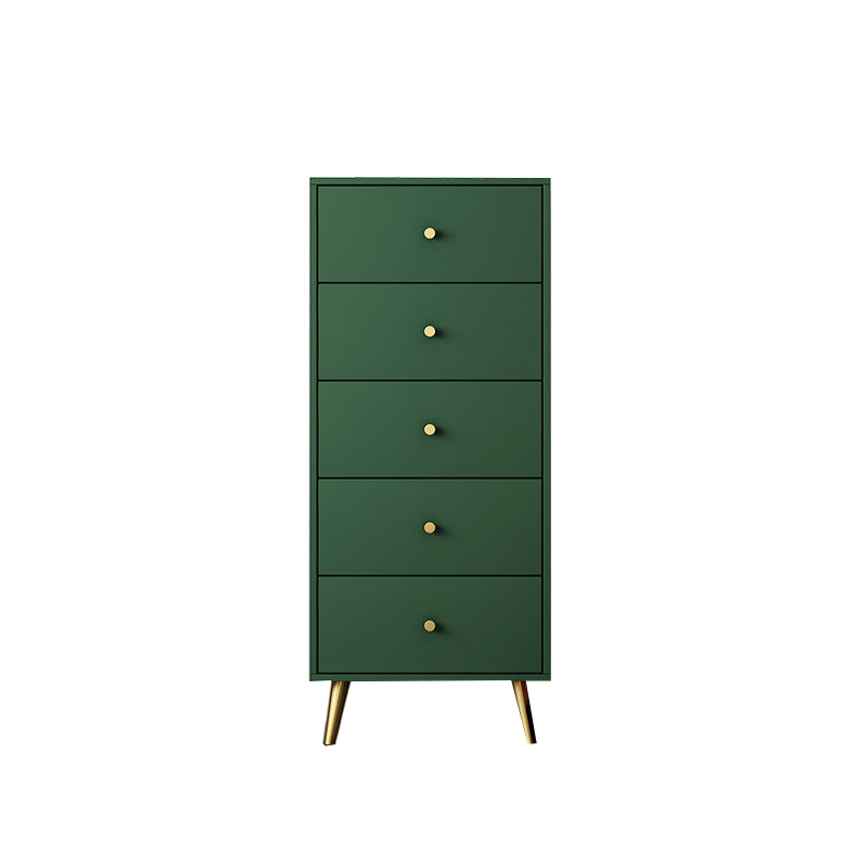 Vertical Glam Storage Chest Wooden Soft-Close Drawers Dresser with Metal Feet
