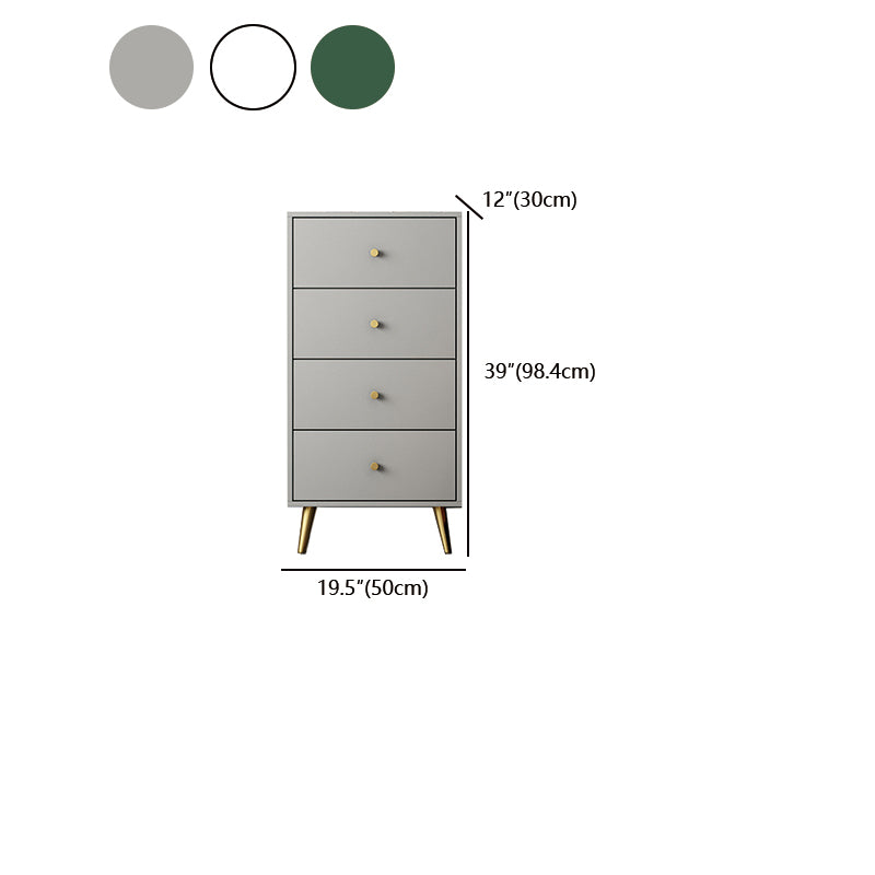 Vertical Glam Storage Chest Wooden Soft-Close Drawers Dresser with Metal Feet