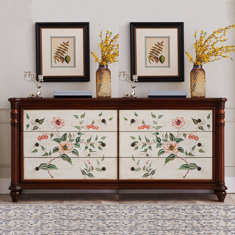 Traditional Dresser Solid Wood Storage Chest Dresser , 15.6 Inch W