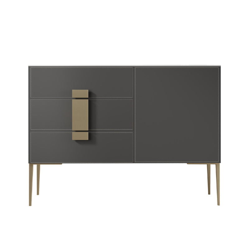 Classic Glam Storage Chest Stone Dresser with 3 Drawers , 15.6 Inch Width