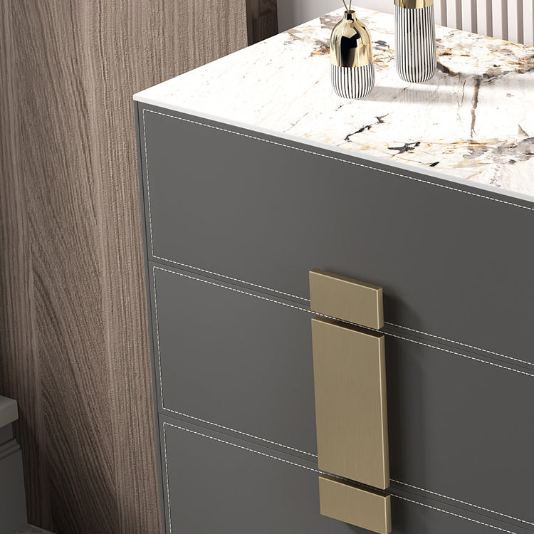 Classic Glam Storage Chest Stone Dresser with 3 Drawers , 15.6 Inch Width