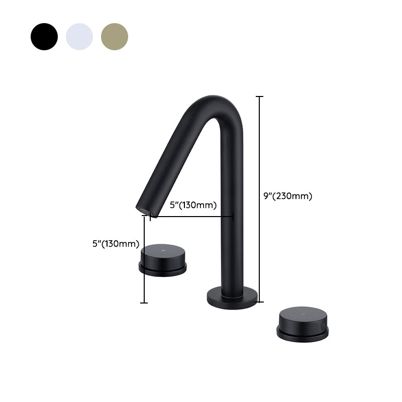 Glam Brass Widespread Bathroom Faucet 3 Hole Circular Vanity Faucet
