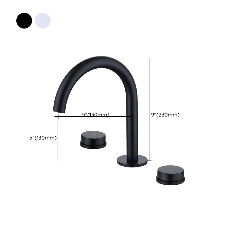 Glam Brass Widespread Bathroom Faucet 3 Hole Circular Vanity Faucet