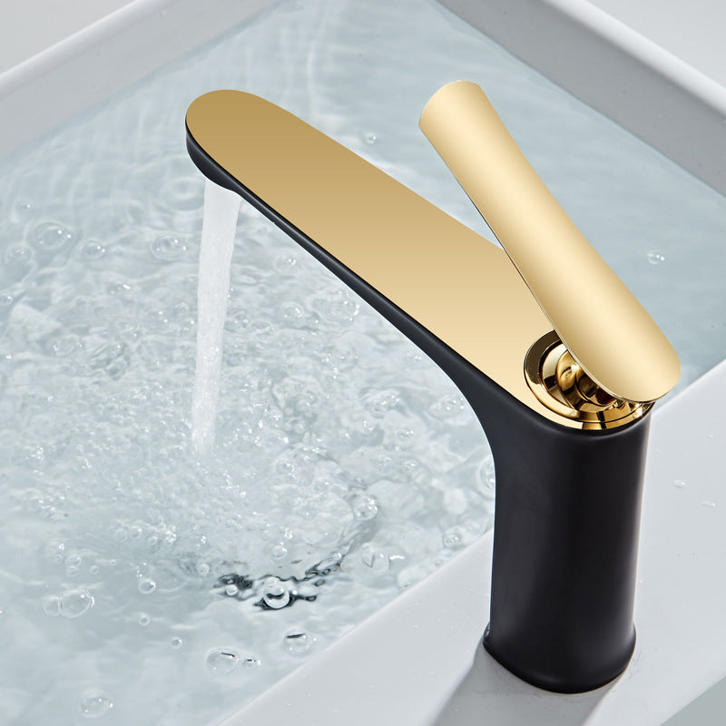 1 Handle Full Copper Bathroom Sink Faucet Nordic Modern Vanity Faucet with Drain