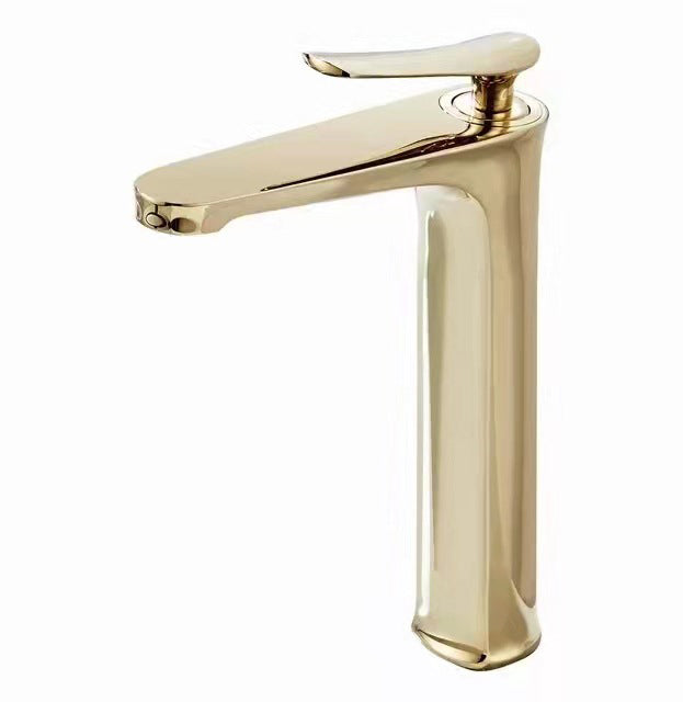 1 Handle Full Copper Bathroom Sink Faucet Nordic Modern Vanity Faucet with Drain