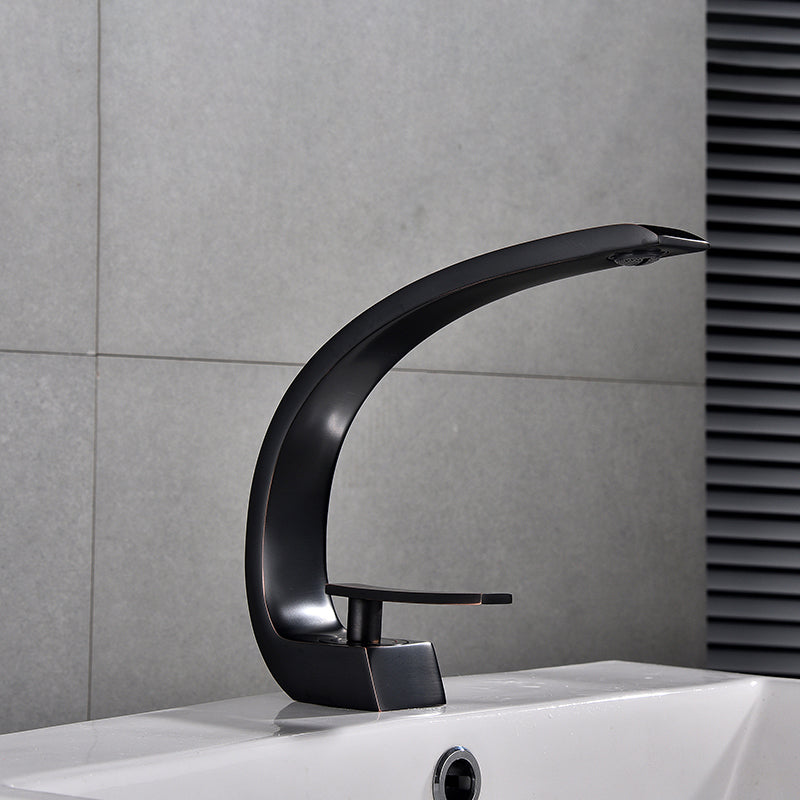 Waterfall Spout Widespread Lavatory Faucet Modern Lever Handles Sink Faucet