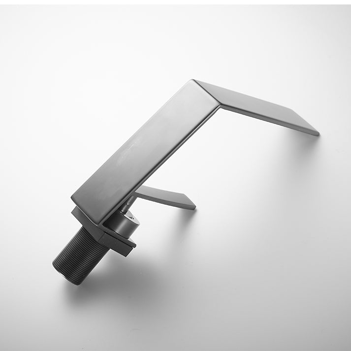 Metal Waterfall Spout Basin Lavatory Faucet Lever Handles Vessel Sink Faucet
