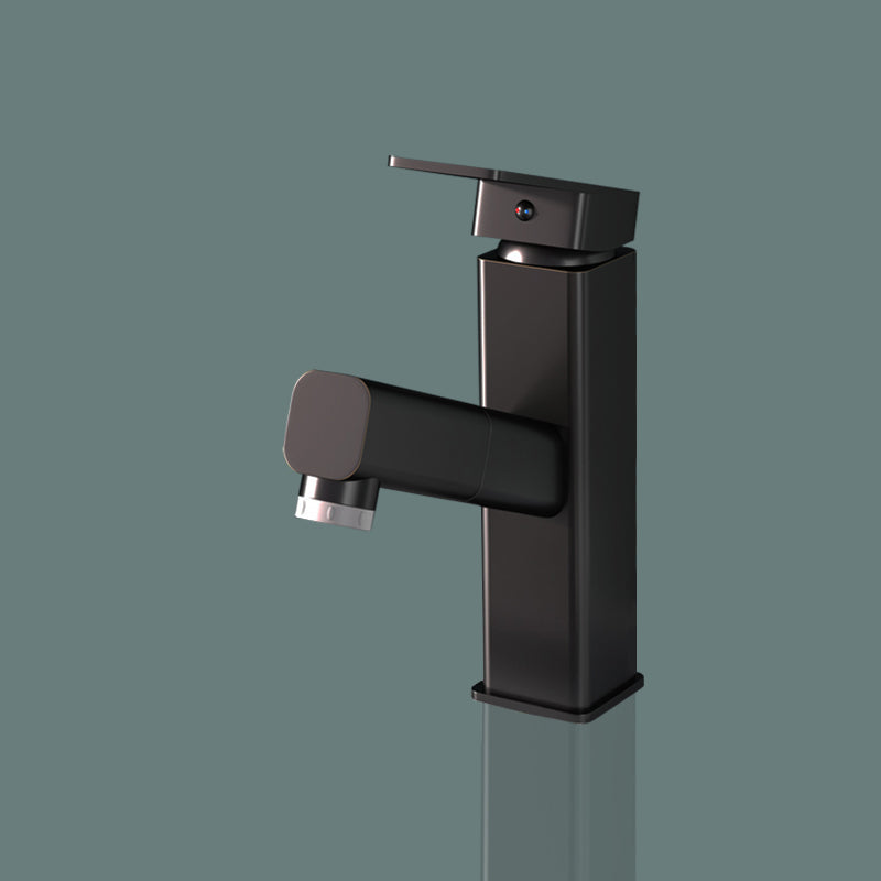 Square Brass Bathroom Sink Faucet with 1-Handle Swivel Spout Sink Faucet