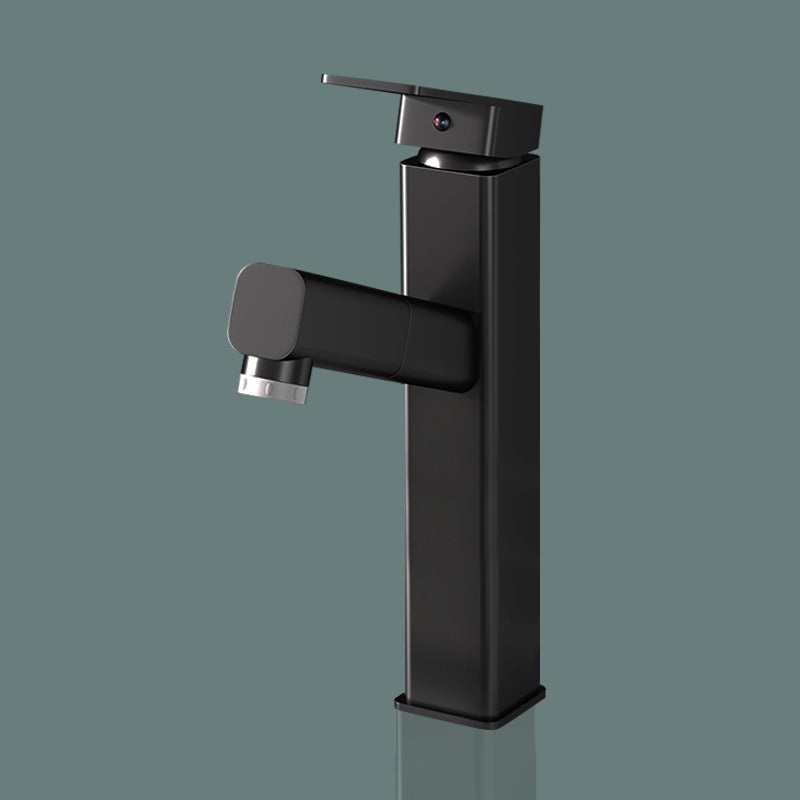 Square Brass Bathroom Sink Faucet with 1-Handle Swivel Spout Sink Faucet