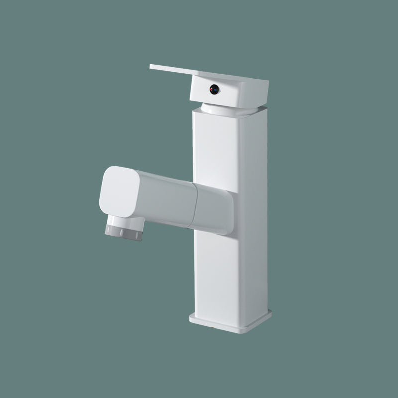 Square Brass Bathroom Sink Faucet with 1-Handle Swivel Spout Sink Faucet