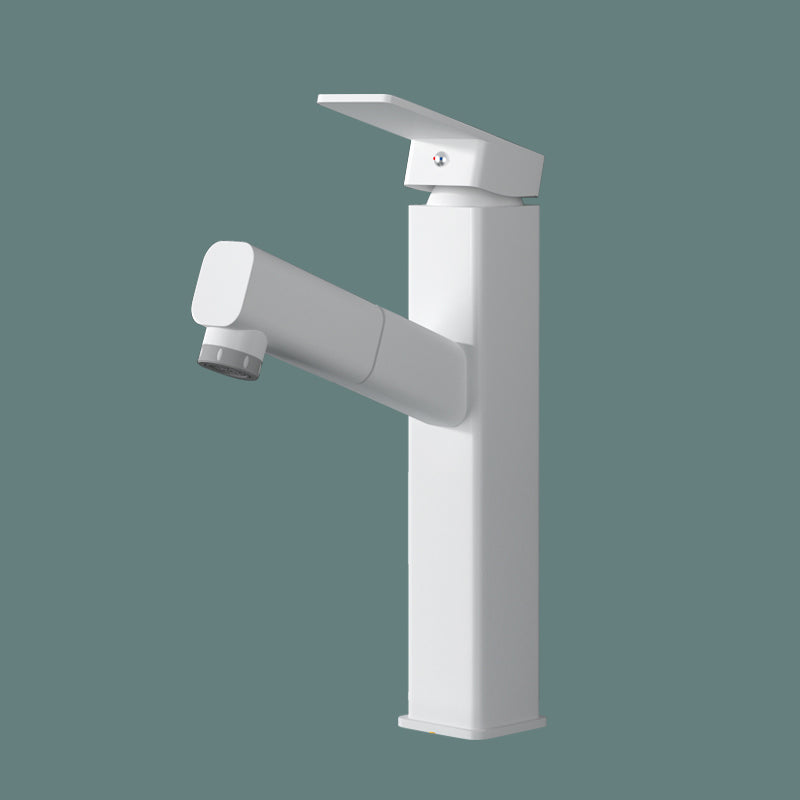 Square Brass Bathroom Sink Faucet with 1-Handle Swivel Spout Sink Faucet