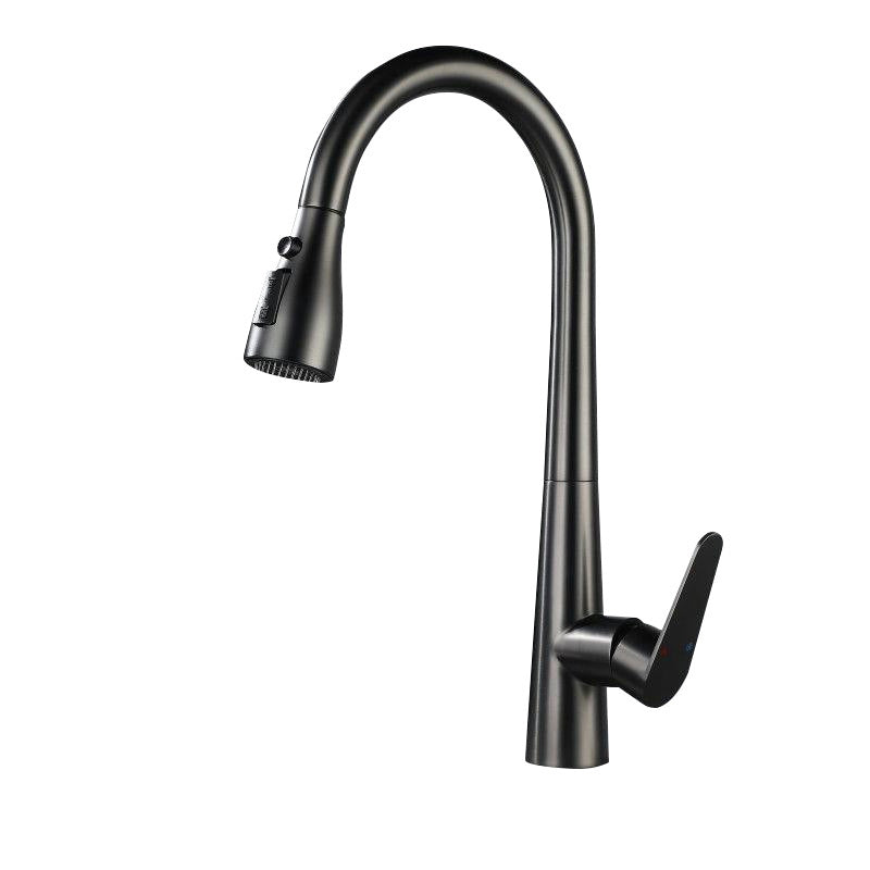 Contemporary Pull Down Kitchen Faucet Single Handle Faucet with Pull Out Sprayer