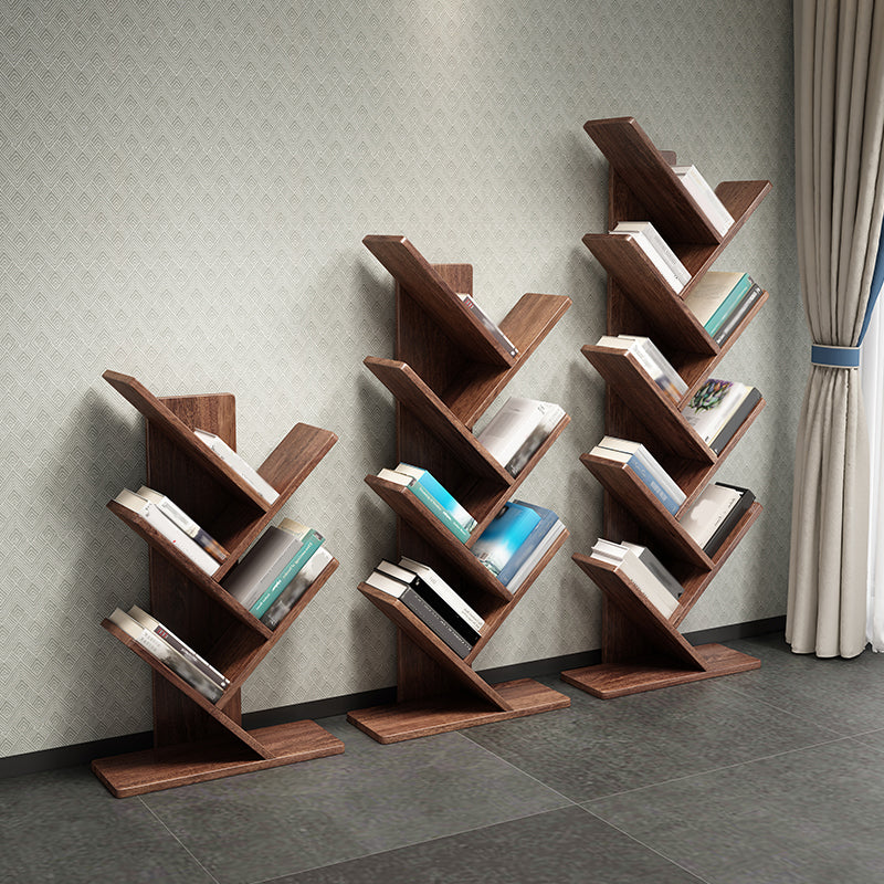 Wooden Standard Bookshelf Scandinavian Open Back Bookcase with Shelves