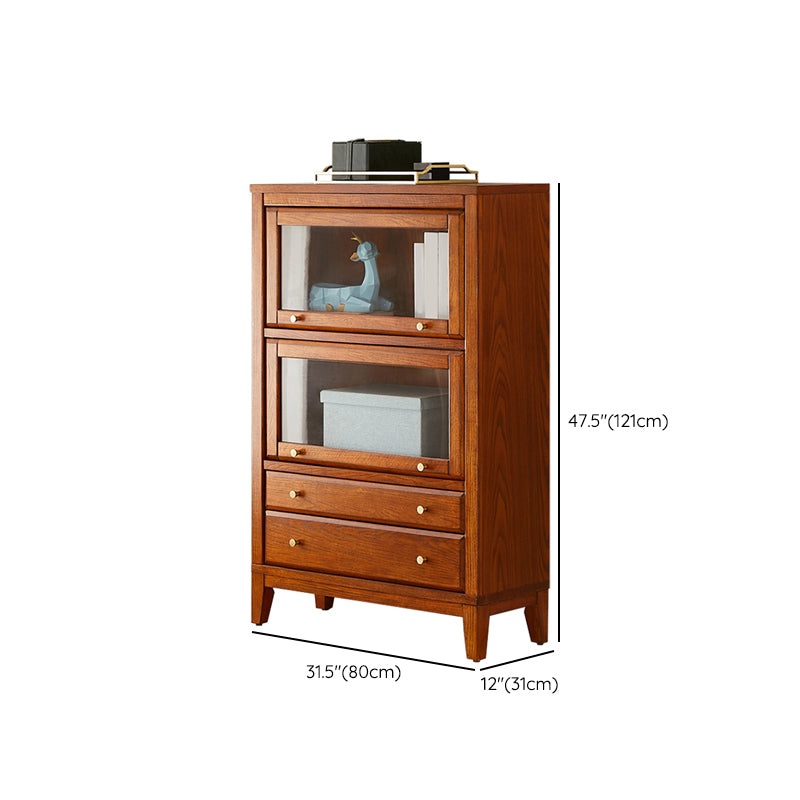 Contemporary Bookshelf Standard Wooden Bookcase with Cabinets