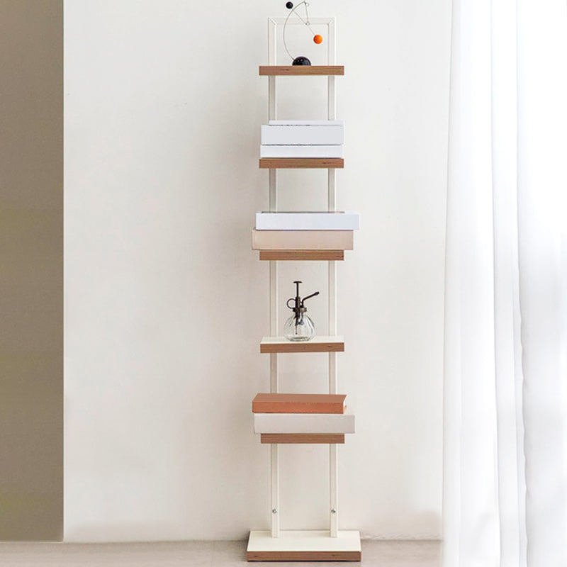 Contemporary Standard Bookshelf Open Back Engineered Wood Bookcase