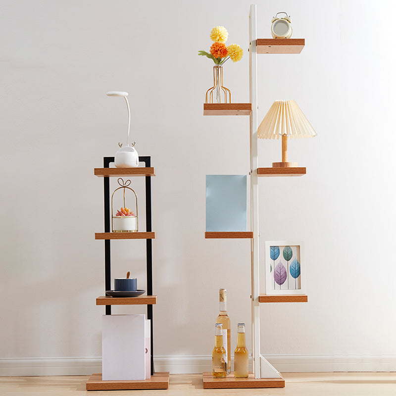 Contemporary Standard Bookshelf Open Back Engineered Wood Bookcase