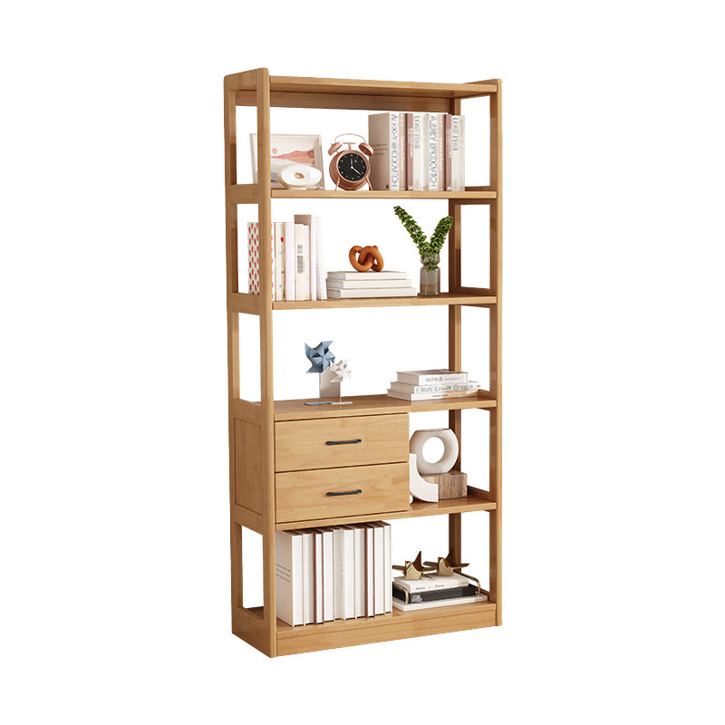Modern Style Open Back Bookshelf Standard Wooden Shelf Bookcase