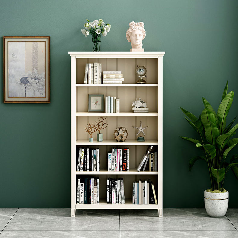 Scandinavian Closed Back Standard Bookshelf Wooden Bookcase in White