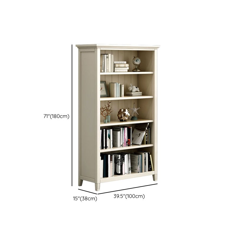 Scandinavian Closed Back Standard Bookshelf Wooden Bookcase in White