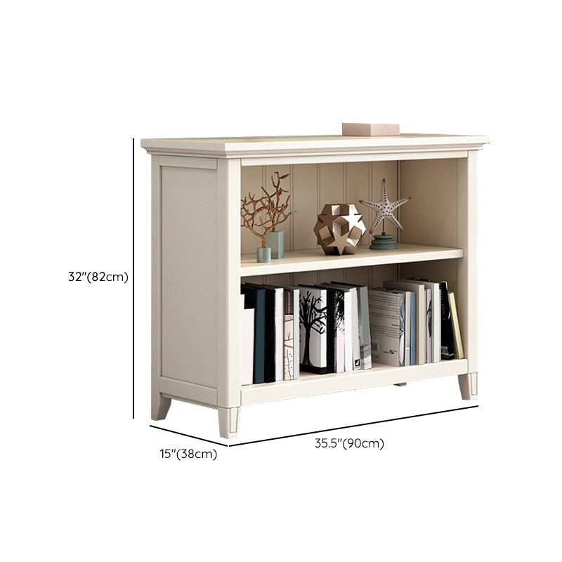 Scandinavian Closed Back Standard Bookshelf Wooden Bookcase in White