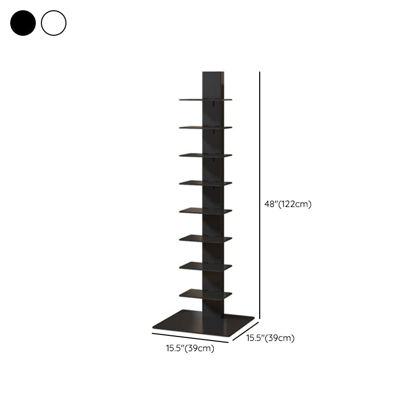 Modern Closed Back Vertical Bookshelf Metal Shelves Included Bookcase