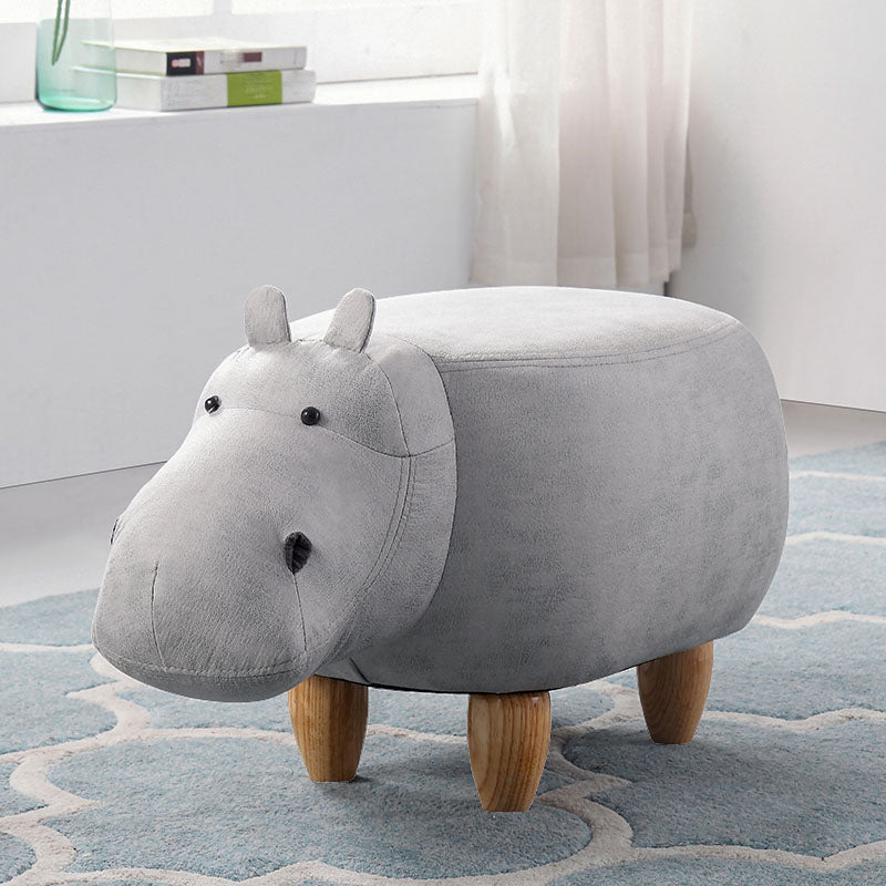 Leather Standard Stool Modern Style Simple Household Hippo Footstool
