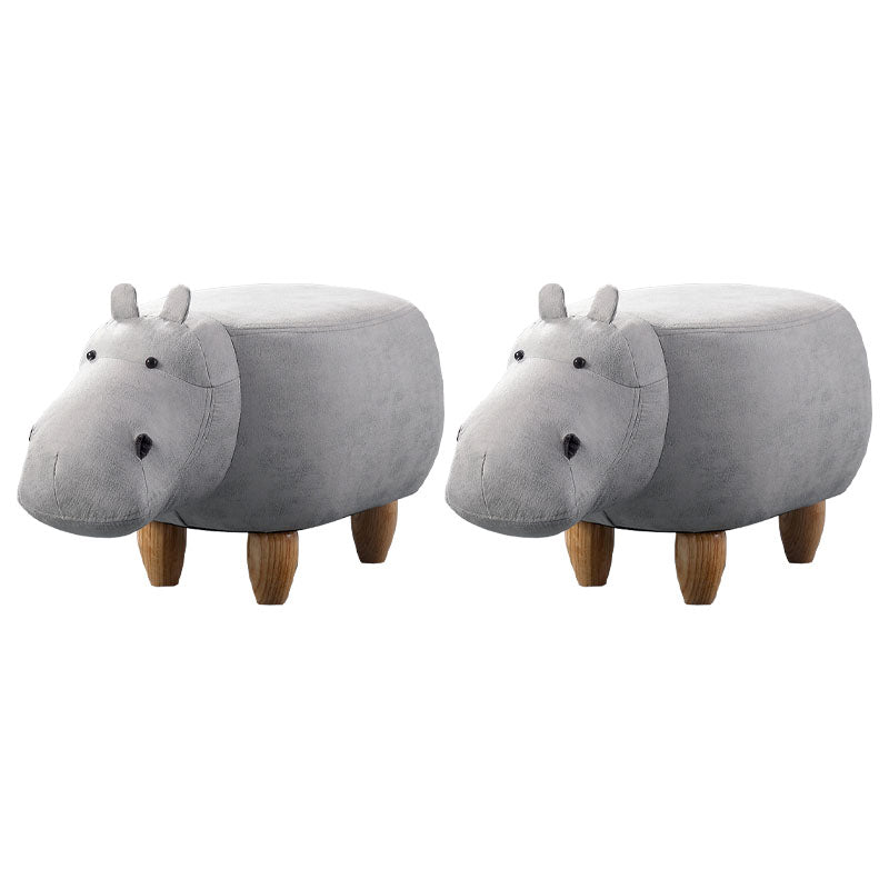 Leather Standard Stool Modern Style Simple Household Hippo Footstool