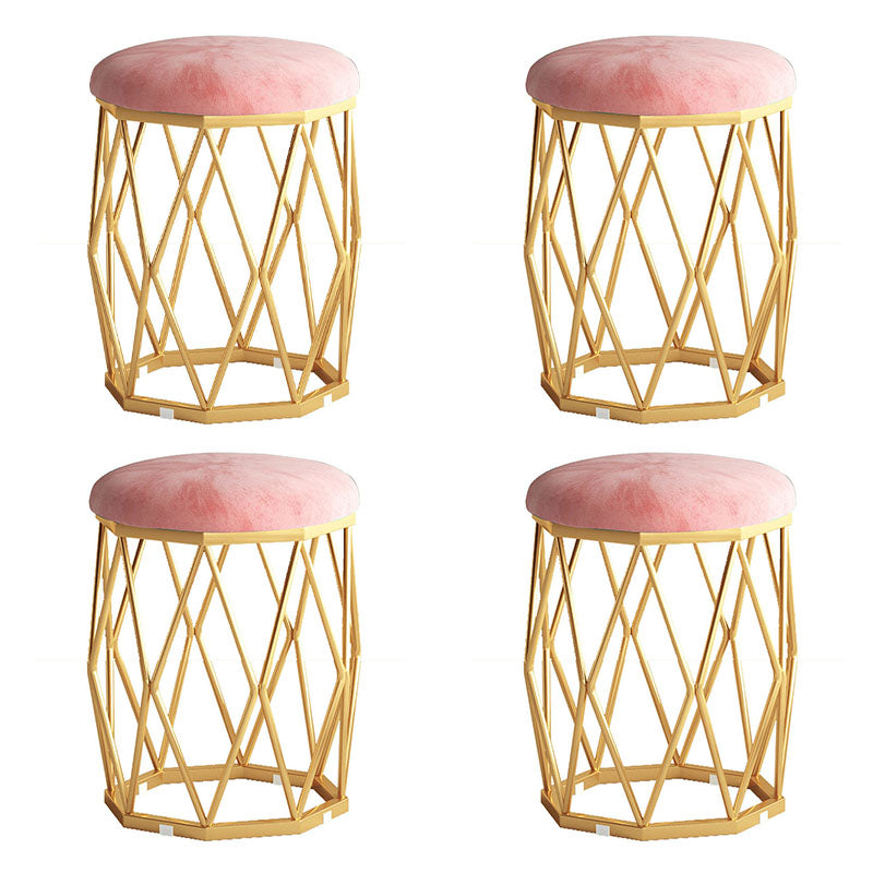 Solid Color Flannel Standard Stool Modern Style Simple Round Cushion Stool