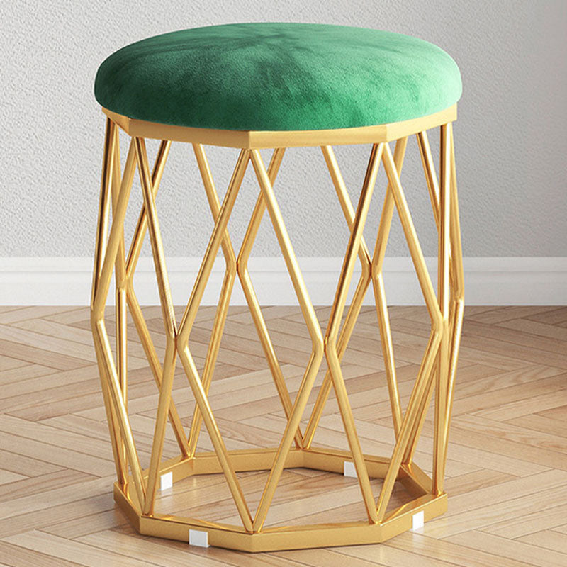 Solid Color Flannel Standard Stool Modern Style Simple Round Cushion Stool
