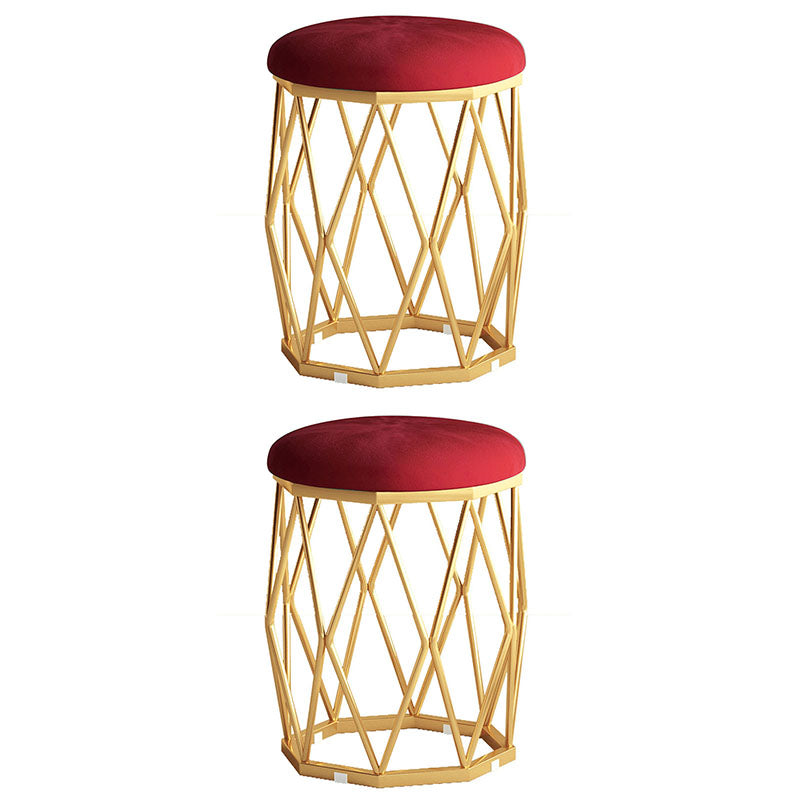 Solid Color Flannel Standard Stool Modern Style Simple Round Cushion Stool