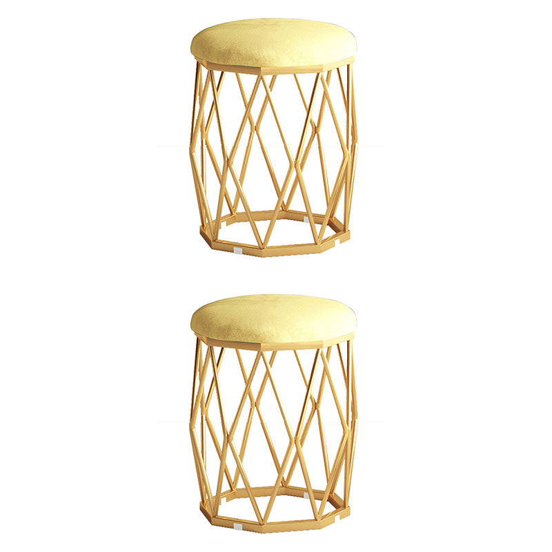 Solid Color Flannel Standard Stool Modern Style Simple Round Cushion Stool